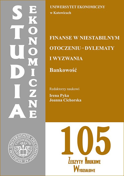 Okładka książki o tytule: Finanse w niestabilnym otoczeniu - dylematy i wyzwania. Bankowość. SE 105