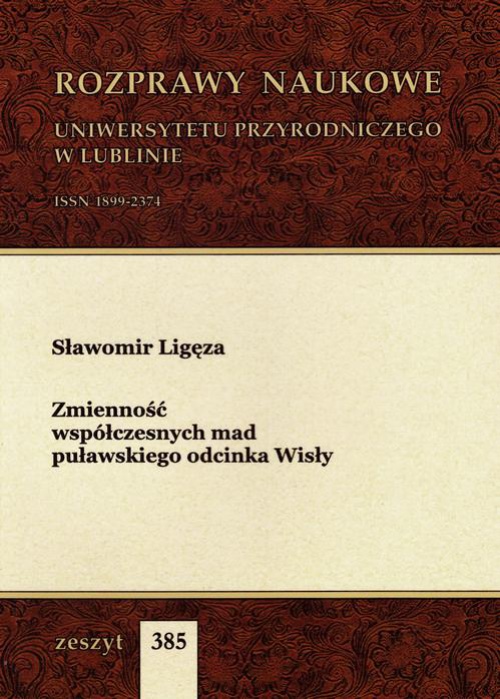 The cover of the book titled: Zmienność współczesnych mad puławskiego odcinka Wisły