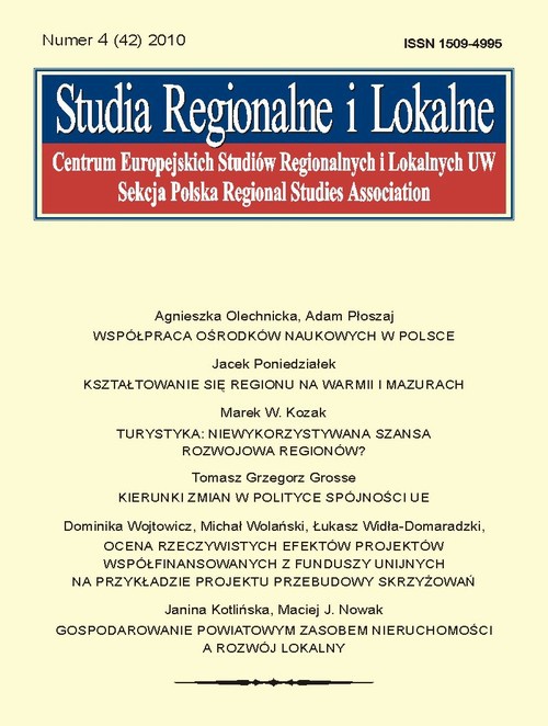 Okładka książki o tytule: Studia Regionalne i Lokalne nr 4(42)/2010