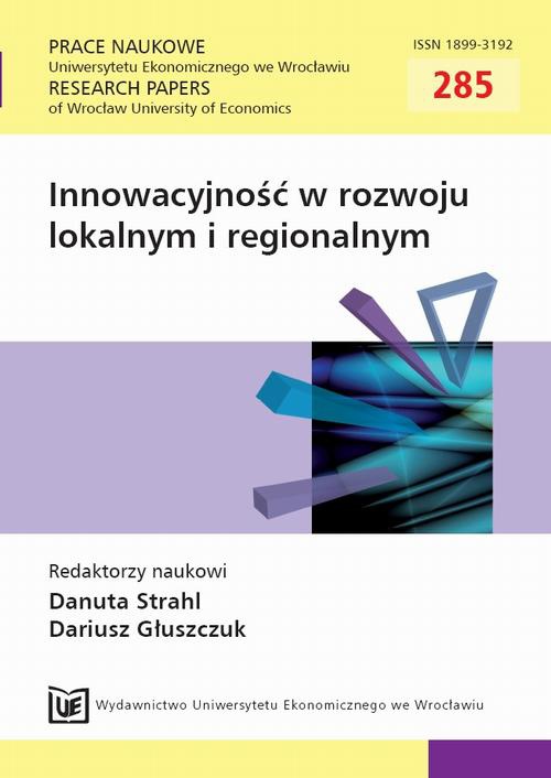 Обкладинка книги з назвою:Innowacyjność w rozwoju lokalnym i regionalnym. PN 285