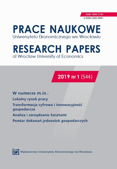 The cover of the book titled: Prace Naukowe Uniwersytetu Ekonomicznego we Wrocławiu nr 544. Lokalny rynek pracy