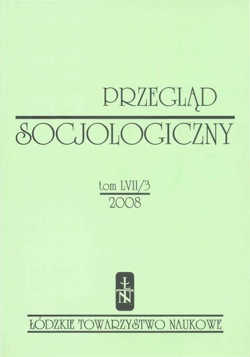 Okładka książki o tytule: Przegląd Socjologiczny t. 57 z. 3/2008
