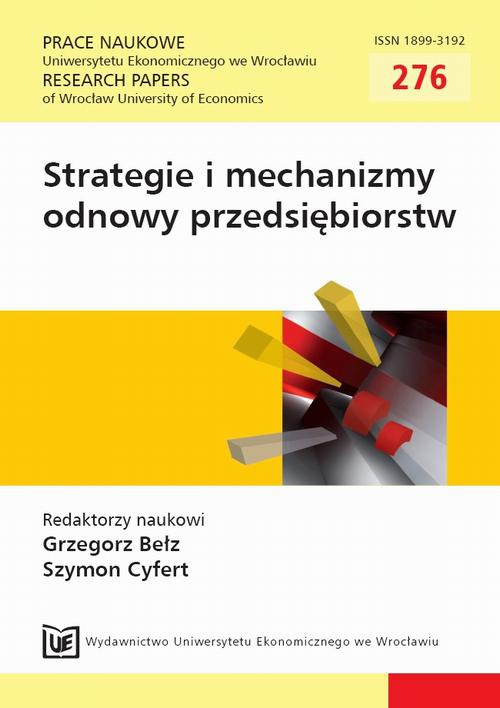 Okładka książki o tytule: Strategie i mechanizmy odnowy przedsiębiorstw. PN 276