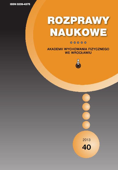 The cover of the book titled: Rozprawy Naukowe Akademii Wychowania Fizycznego we Wrocławiu, 40