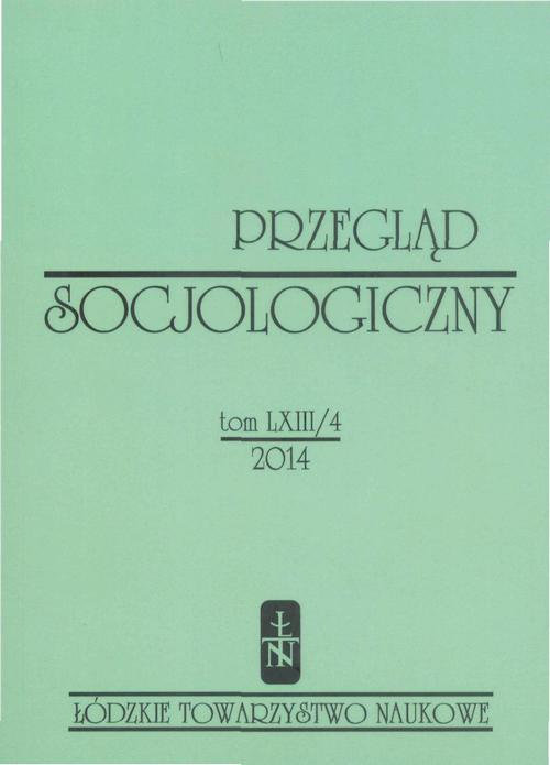 Обложка книги под заглавием:Przegląd Socjologiczny t. 63 z. 4/2014