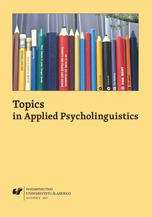 Okładka książki o tytule: Topics in Applied Psycholinguistics