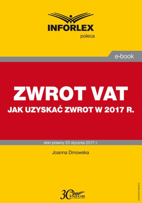 Обложка книги под заглавием:ZWROT VAT jak uzyskać zwrot w 2017 r.