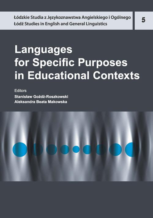Okładka książki o tytule: Languages for Specific Purposes in Educational Contexts