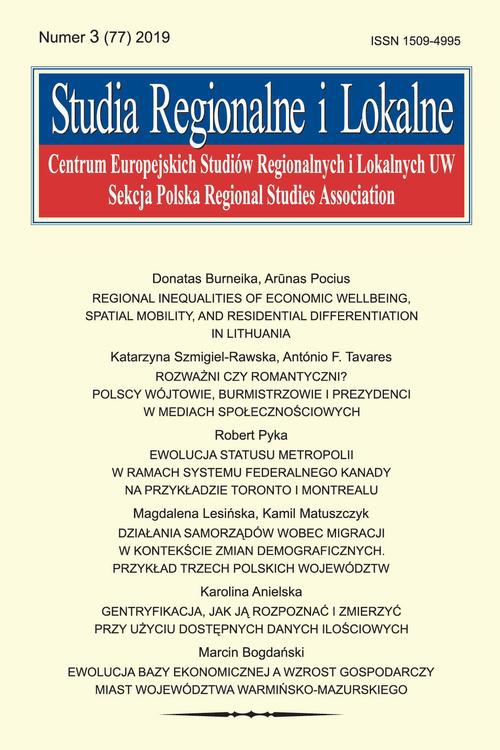 Okładka książki o tytule: Studia Regionalne i Lokalne nr 3(77)/2019
