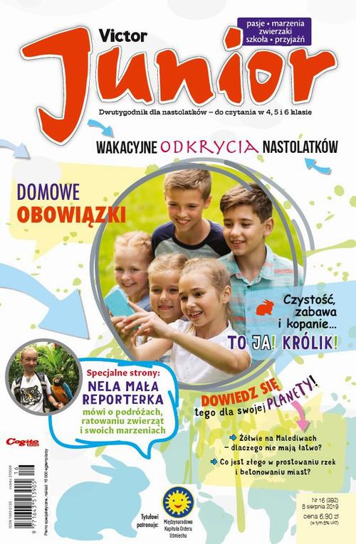 The cover of the book titled: Victor Junior nr 16 (392) 8 sierpnia 2019