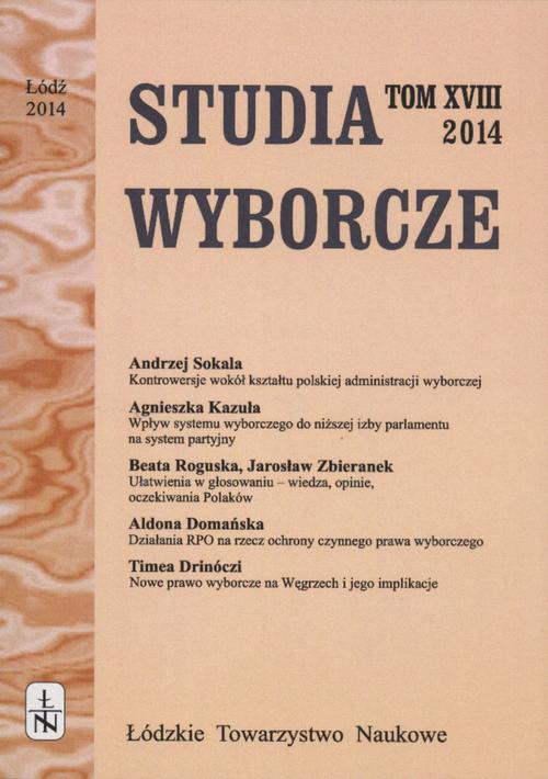 Okładka książki o tytule: Studia Wyborcze t. 18