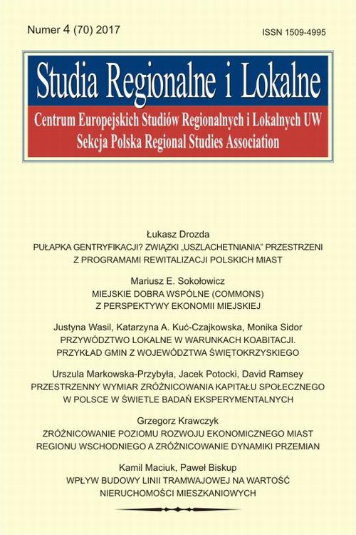 Обкладинка книги з назвою:Studia Regionalne i Lokalne nr 4(70)/2017