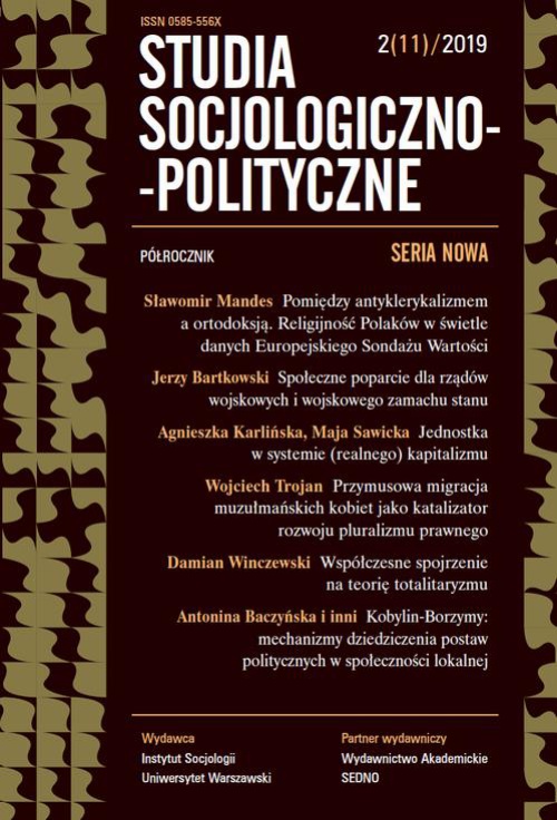 Okładka książki o tytule: Studia Socjologiczno-Polityczne 2(11) 2019