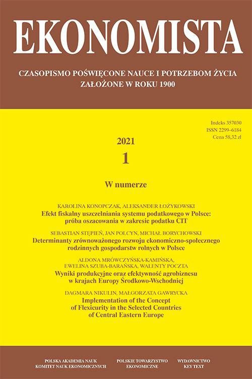 The cover of the book titled: Ekonomista 2021 nr 1