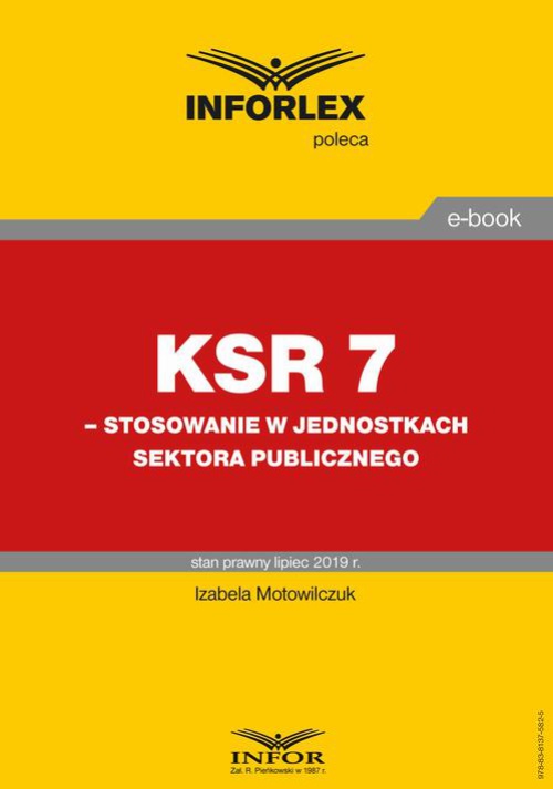 Okładka książki o tytule: KSR 7 – stosowanie w jednostkach sektora publicznego