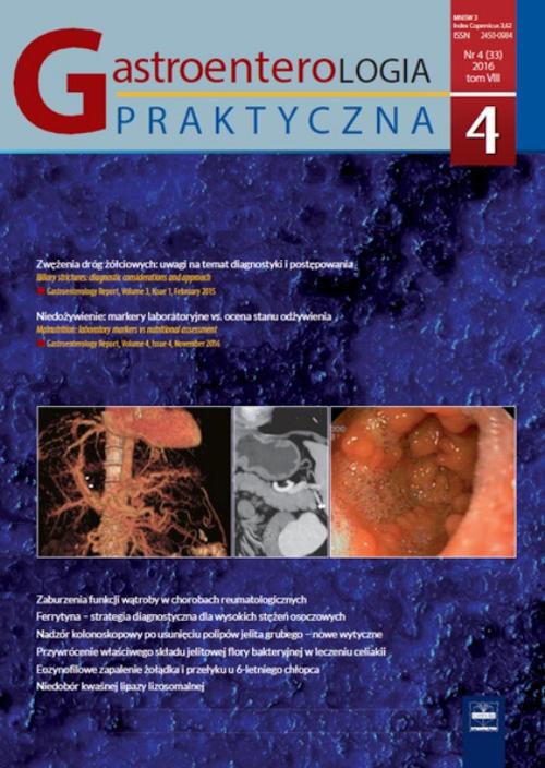 Обложка книги под заглавием:Gastroenterologia Praktyczna 4/2016