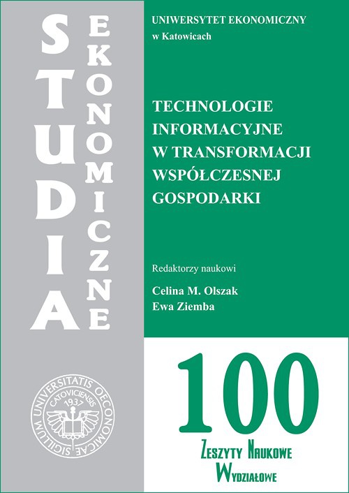 Okładka książki o tytule: Technologie informacyjne w transformacji współczesnej gospodarki. SE 100