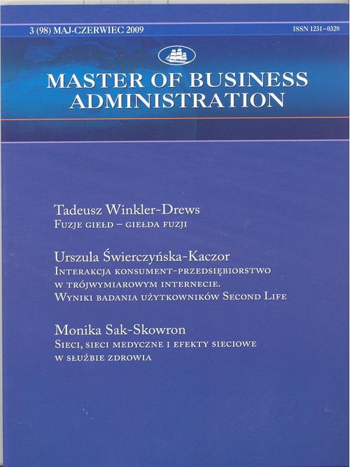 Okładka książki o tytule: Master of Business Administration - 2009 - 3