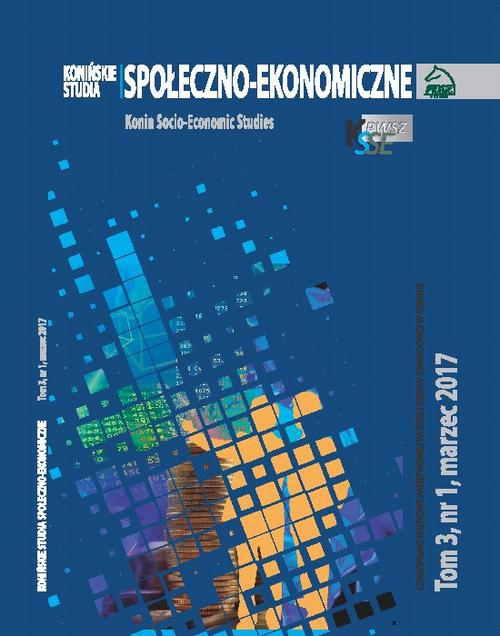 The cover of the book titled: Konińskie Studia Społeczno-Ekonomiczne Tom 3 Nr 1 2017