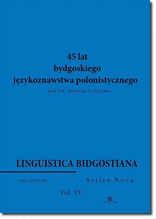 Okładka:Linguistica Bidgostiana. Series nova. Vol. 4. 45 lat bydgoskiego językoznawstwa polonistycznego 