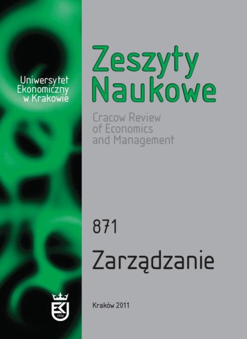 Okładka książki o tytule: Zeszyty Naukowe Uniwersytetu Ekonomicznego w Krakowie, nr 871. Zarządzanie