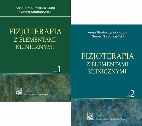 Обложка книги под заглавием:Fizjoterapia z elementami klinicznymi. Tom 1 i 2