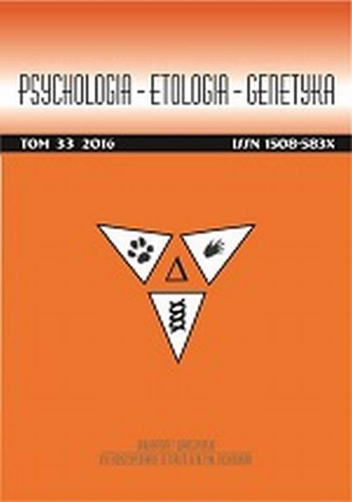 Обкладинка книги з назвою:Psychologia-Etologia-Genetyka nr 33/2016