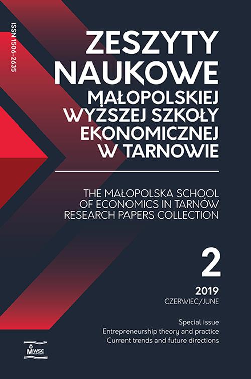 The cover of the book titled: Zeszyty Naukowe Małopolskiej Wyższej Szkoły Ekonomicznej w Tarnowie 2/2019