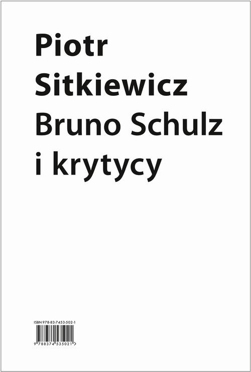 Okładka:Bruno Schulz i krytycy 