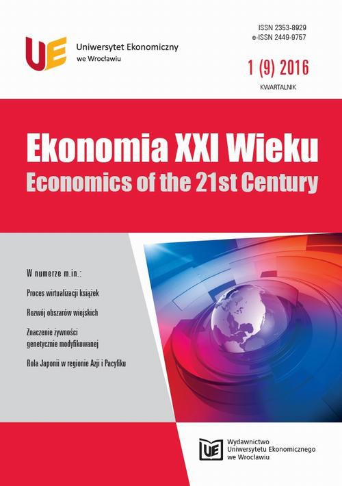 The cover of the book titled: Ekonomia XXI Wieku, nr 1(9)
