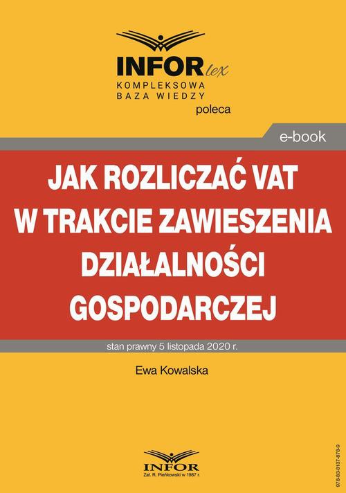 The cover of the book titled: Jak rozliczać VAT w trakcie zawieszenia działalności gospodarczej