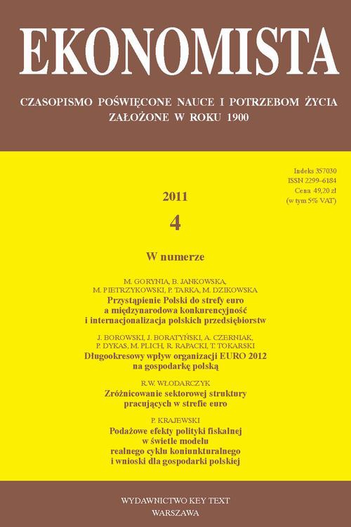 Okładka książki o tytule: Ekonomista 2011 nr 4