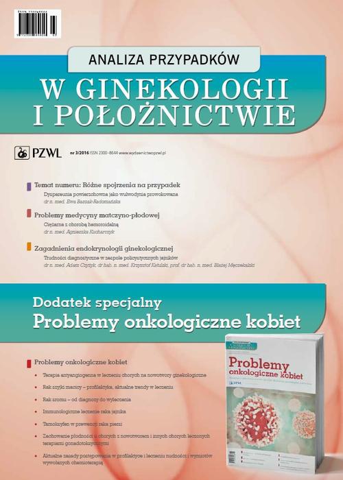 Okładka książki o tytule: Analiza przypadków w ginekologii i położnictwie 3/2016