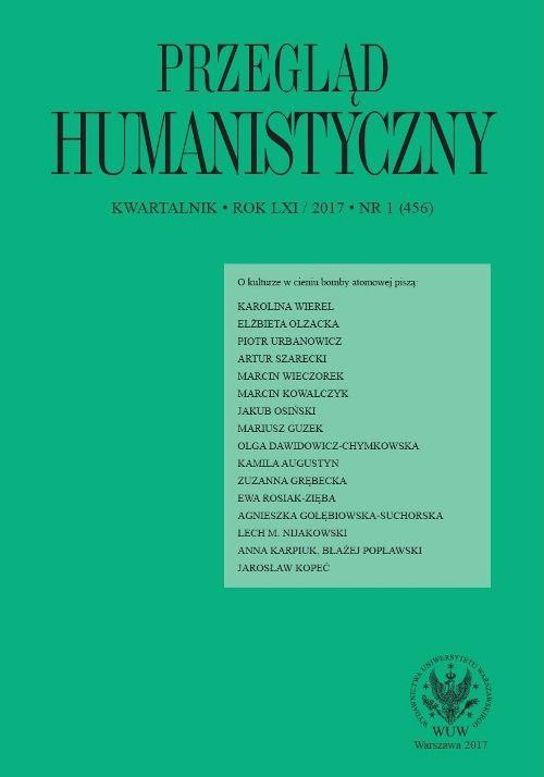 Okładka książki o tytule: Przegląd Humanistyczny 2017/1 (456)
