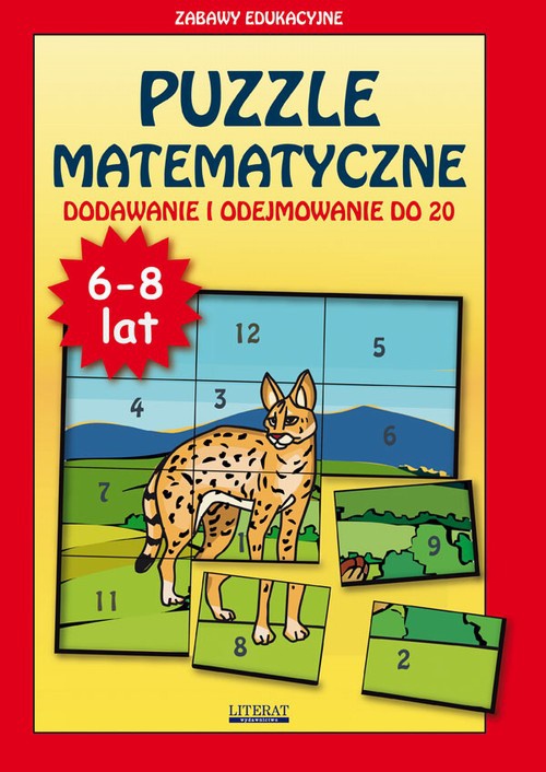 Обложка книги под заглавием:Puzzle matematyczne Dodawanie i odejmowanie do 20
